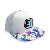 Flat-Bill Hat - White w/ Pattern